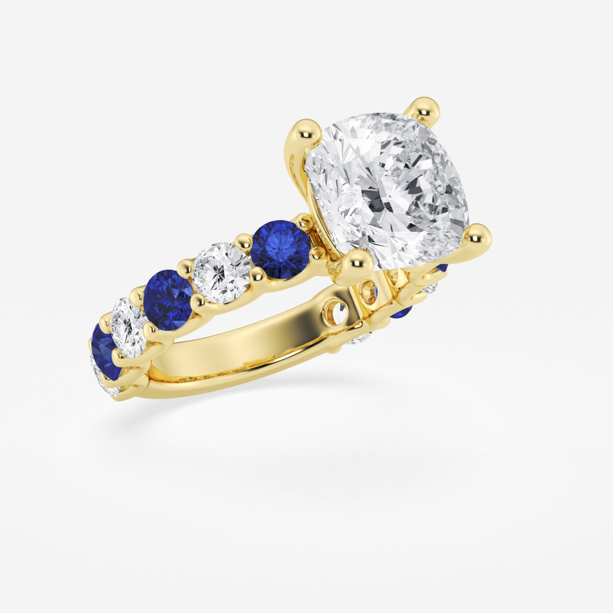 Nova - Sapphire & Princess Accents Engagement Ring