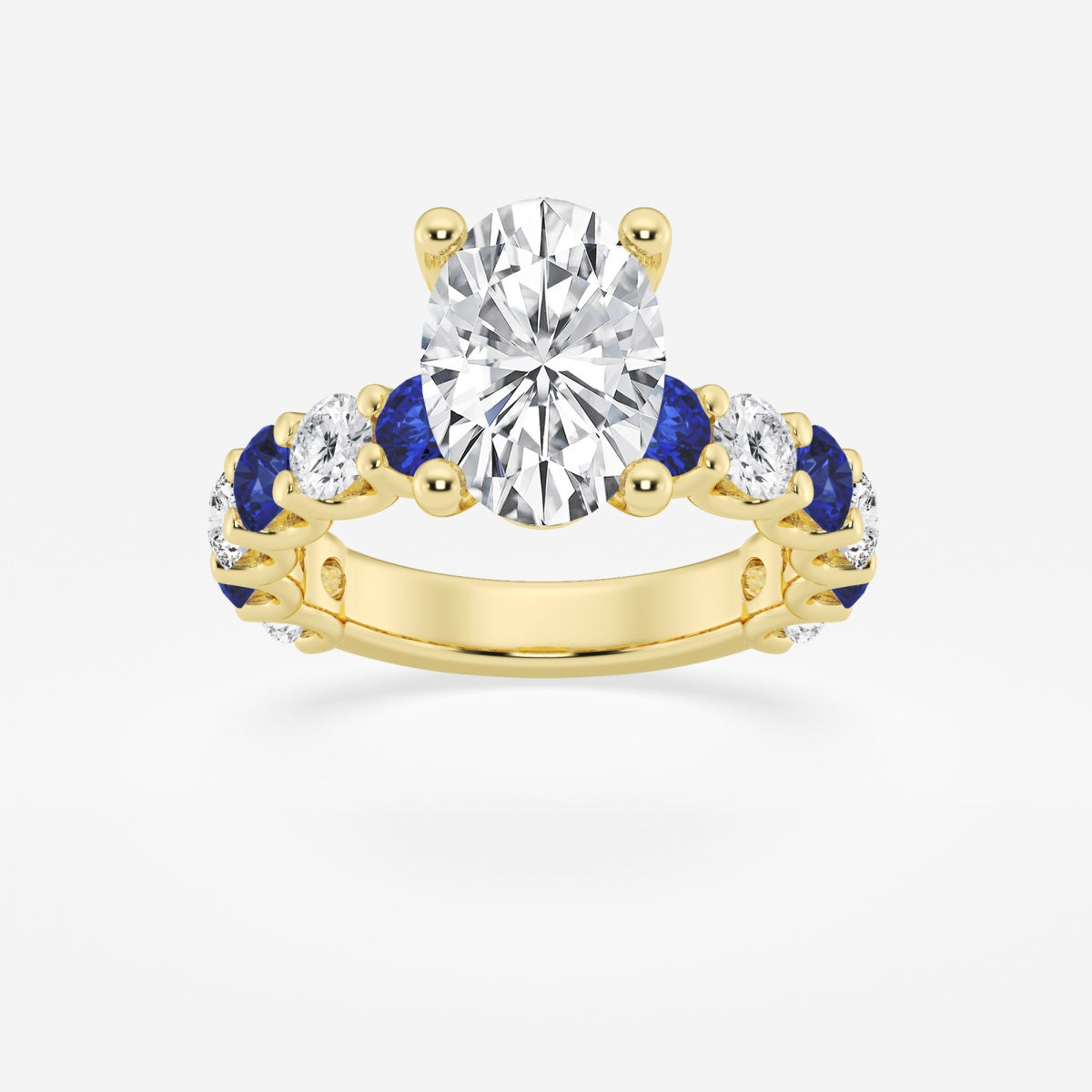 Nova - Sapphire & Princess Accents Engagement Ring