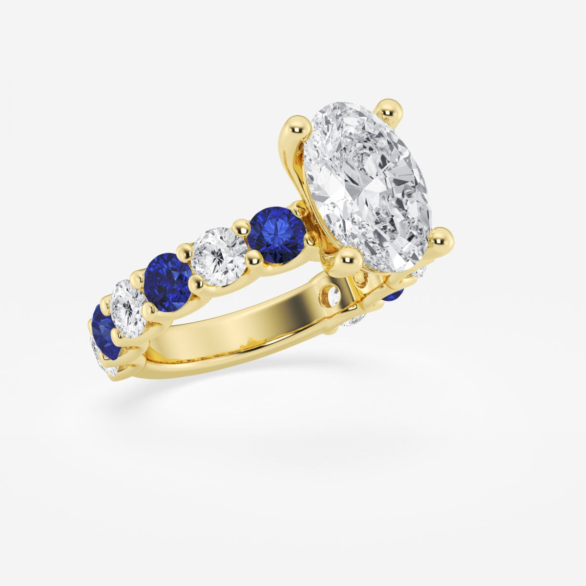 Nova - Sapphire & Princess Accents Engagement Ring