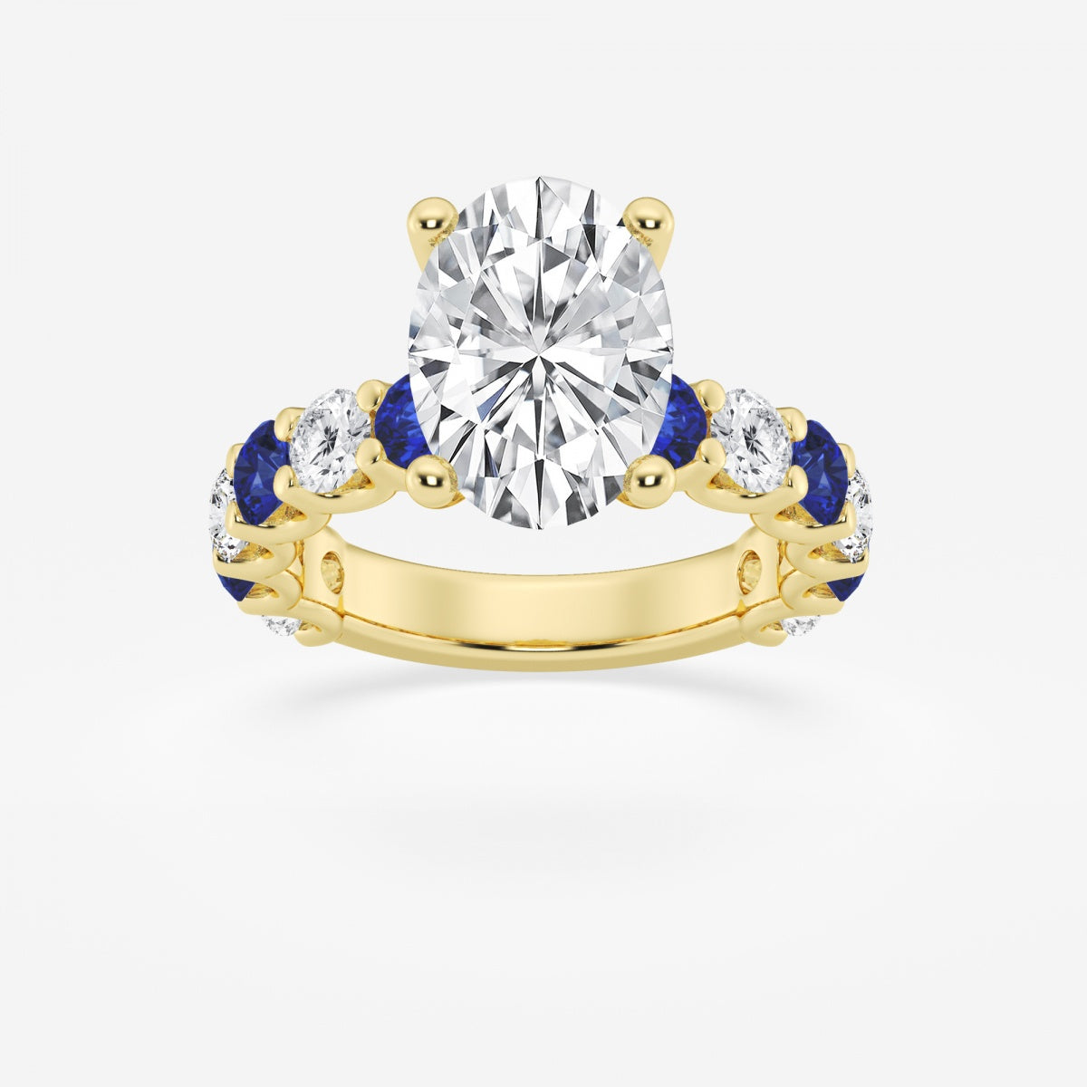 Nova - Sapphire & Princess Accents Engagement Ring