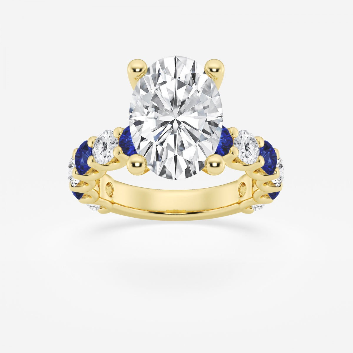 Nova - Sapphire & Princess Accents Engagement Ring