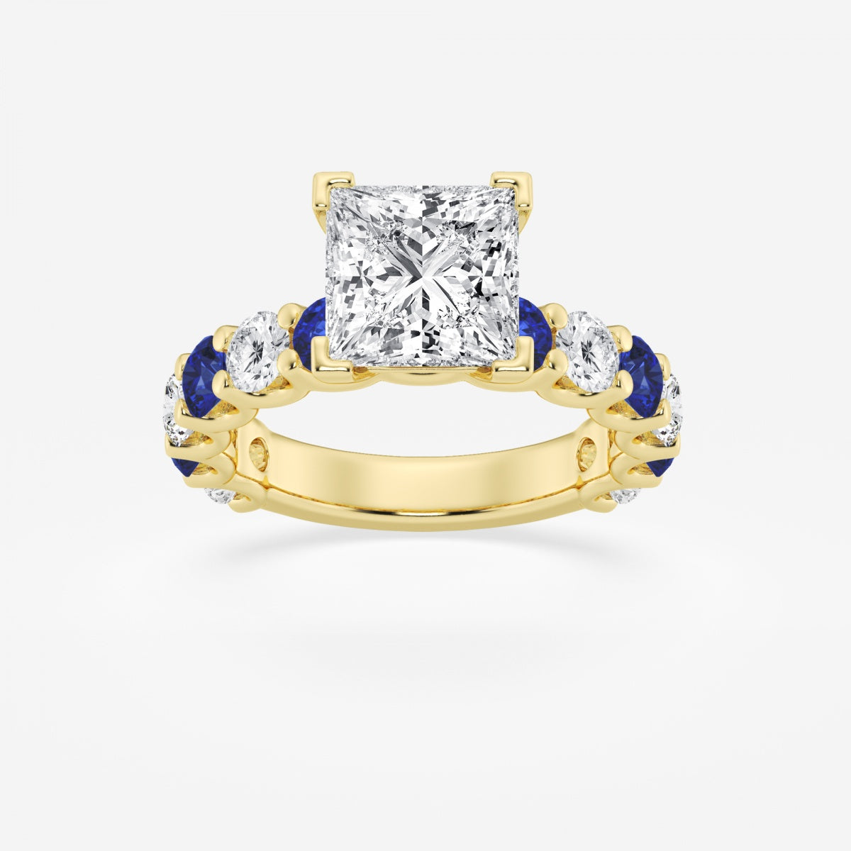 Nova - Sapphire & Princess Accents Engagement Ring