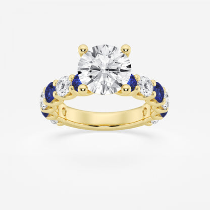 Nova - Sapphire & Princess Accents Engagement Ring