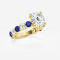 Nova - Sapphire & Princess Accents Engagement Ring