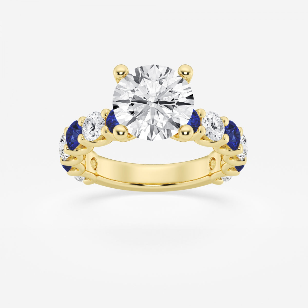 Nova - Sapphire & Princess Accents Engagement Ring