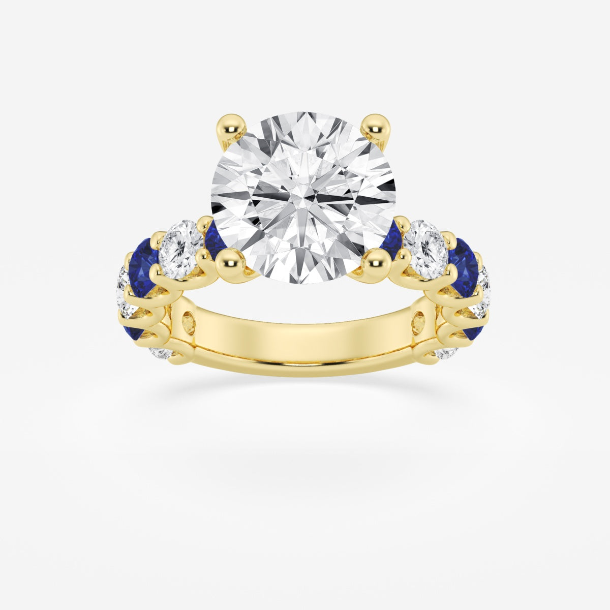 Nova - Sapphire & Princess Accents Engagement Ring