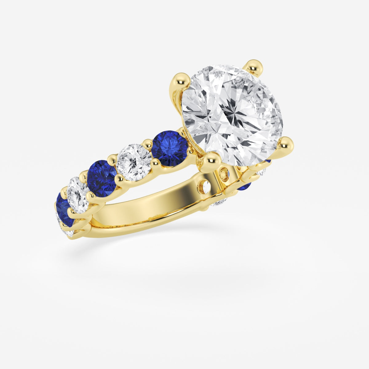 Nova - Sapphire & Princess Accents Engagement Ring