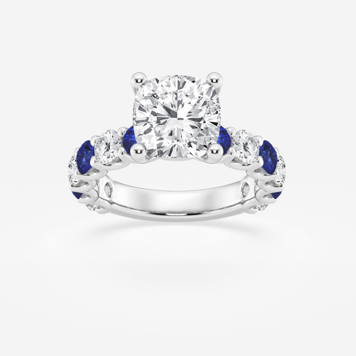 Nova - Sapphire & Princess Accents Engagement Ring