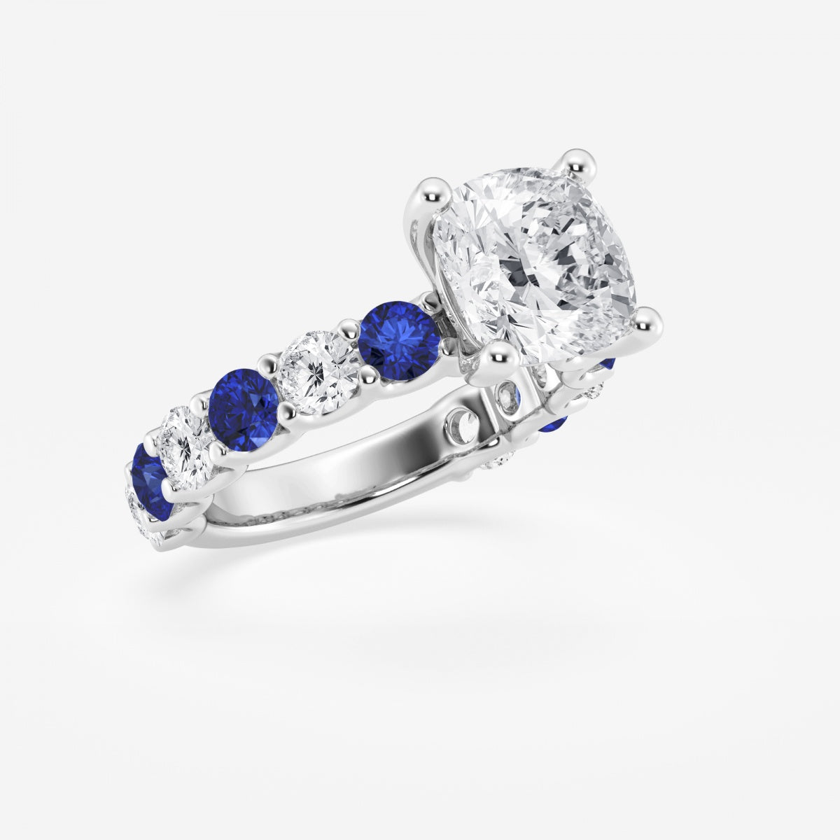 Nova - Sapphire & Princess Accents Engagement Ring