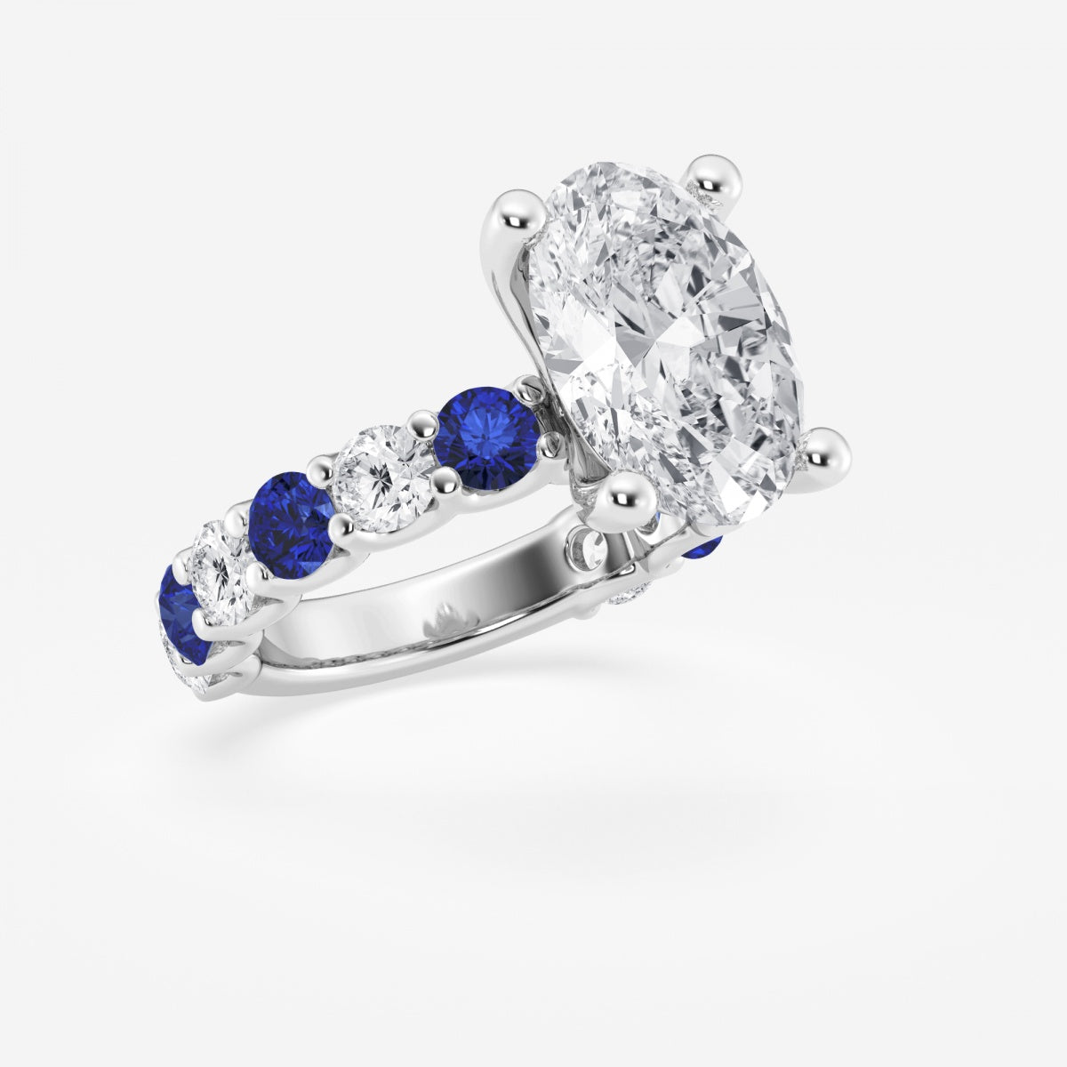 Nova - Sapphire & Princess Accents Engagement Ring