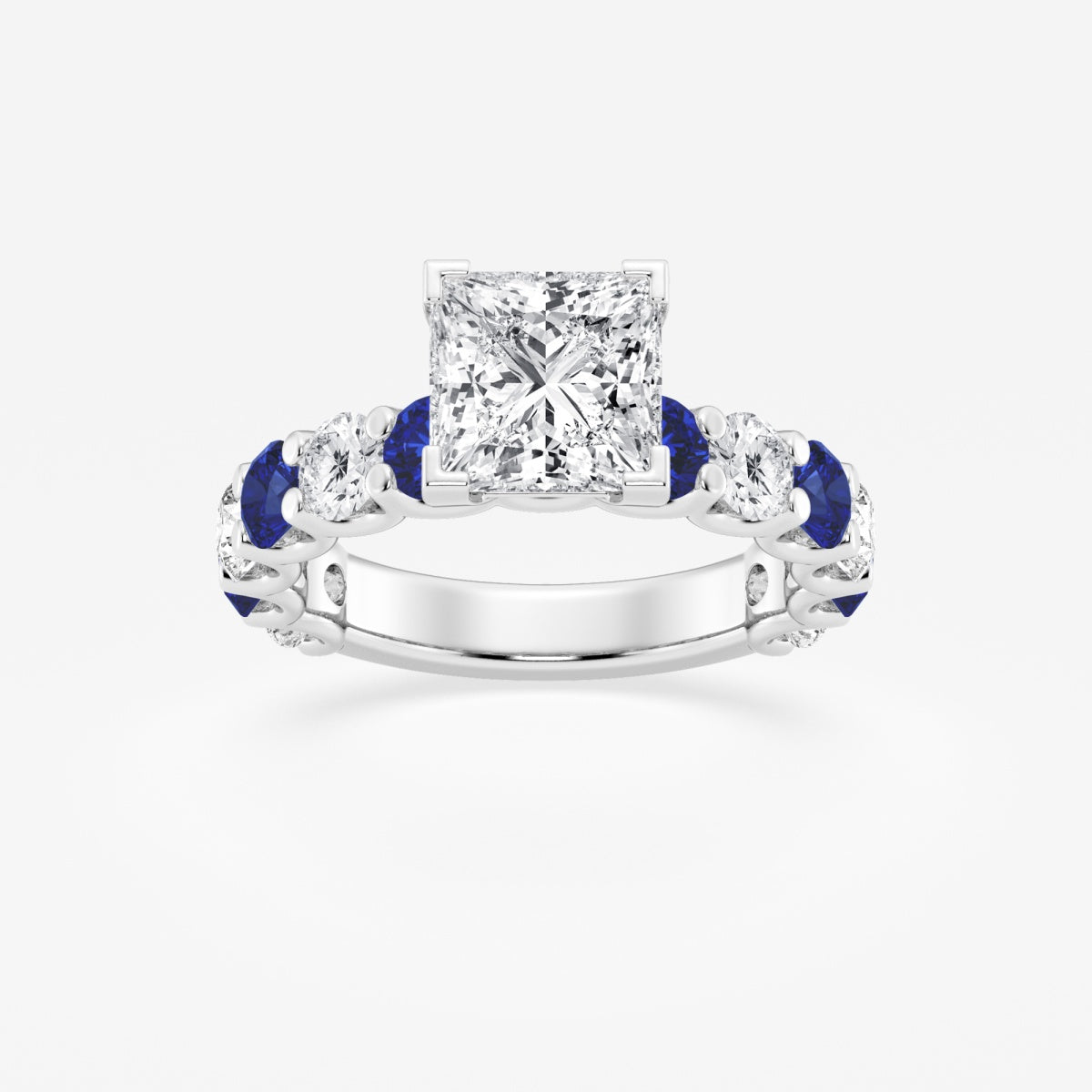 Nova - Sapphire & Princess Accents Engagement Ring