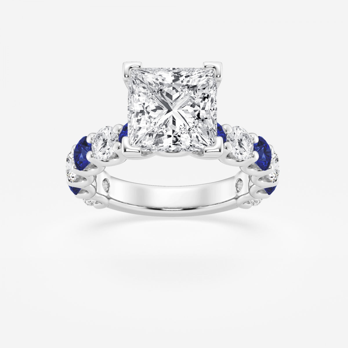 Nova - Sapphire & Princess Accents Engagement Ring