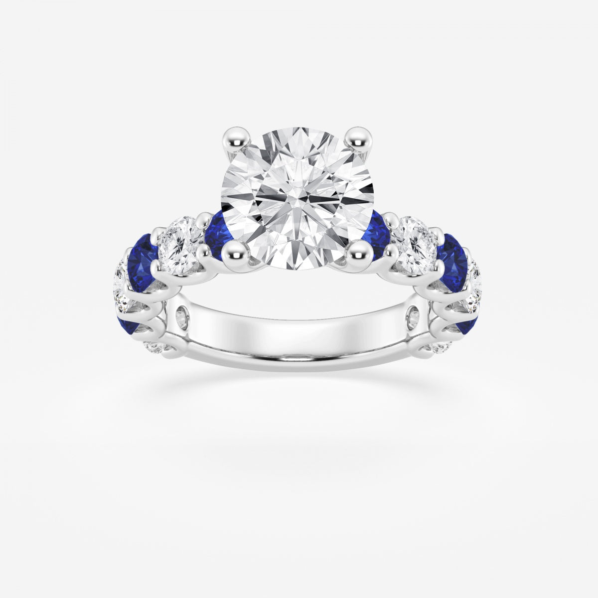 Nova - Sapphire & Princess Accents Engagement Ring