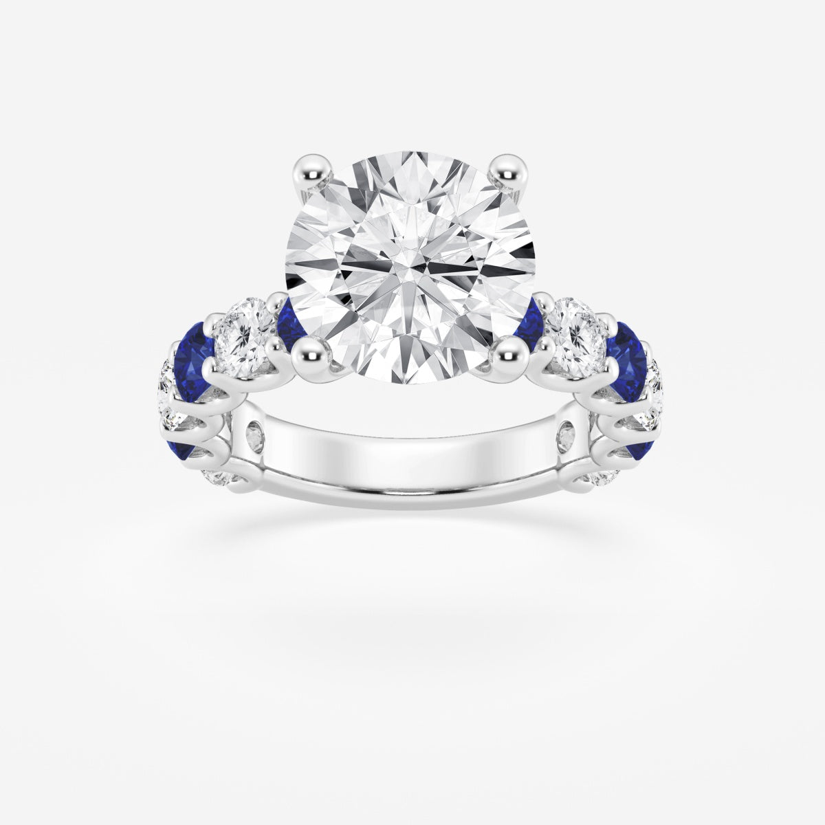 Nova - Sapphire & Princess Accents Engagement Ring