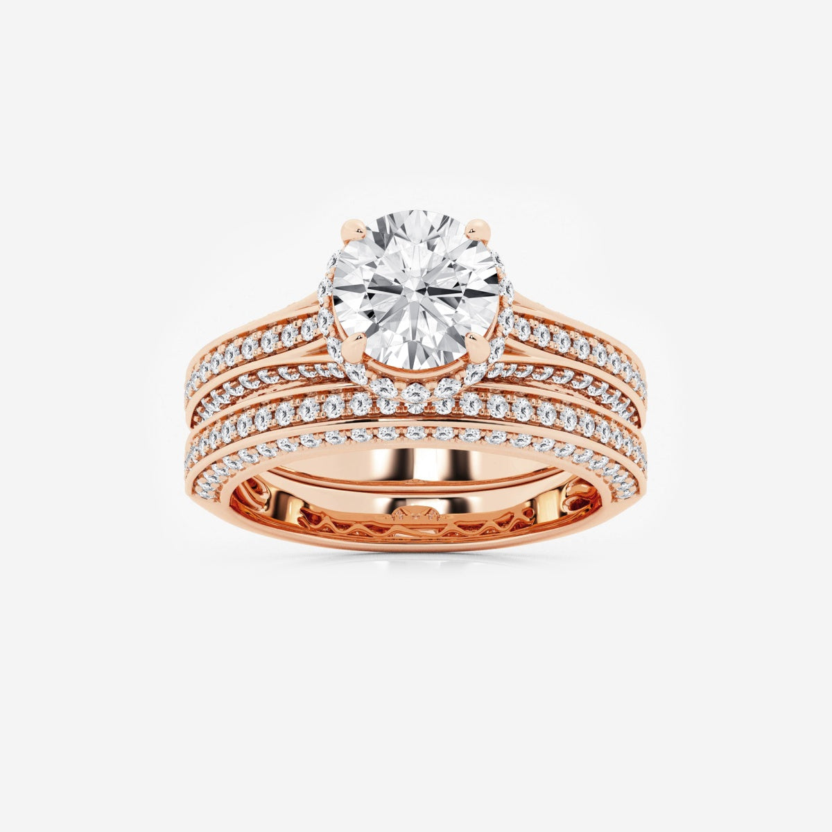 Brielle - Hidden Halo Bridal Set Engagement Ring