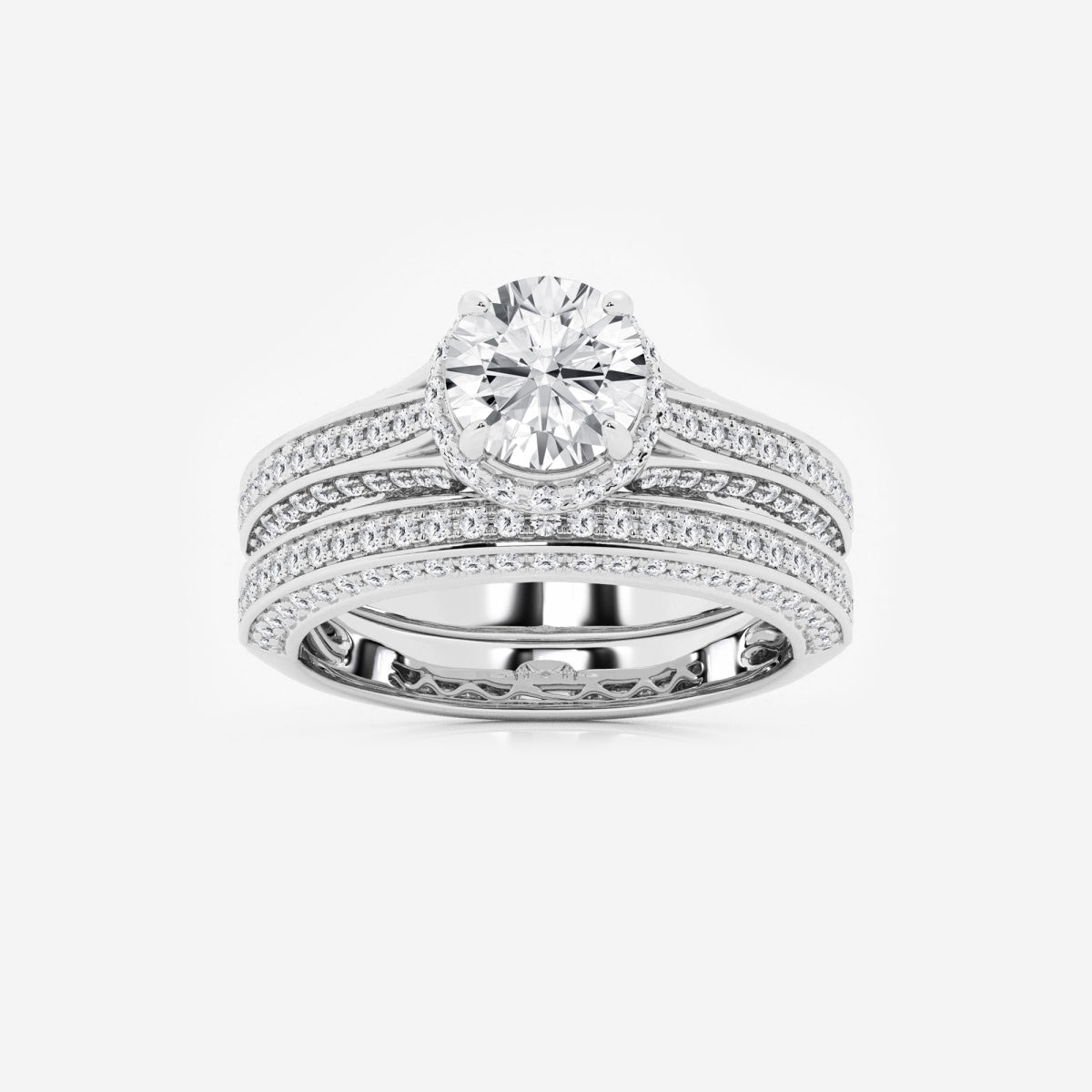 Brielle - Hidden Halo Bridal Set Engagement Ring