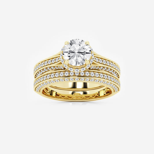 Brielle - Hidden Halo Bridal Set Engagement Ring