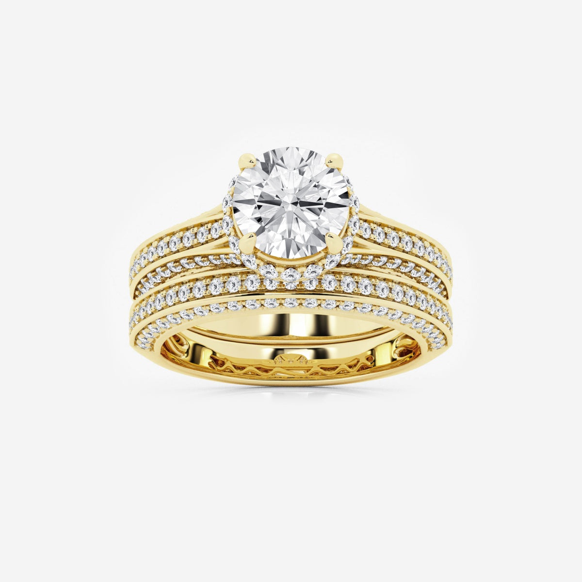 Brielle - Hidden Halo Bridal Set Engagement Ring