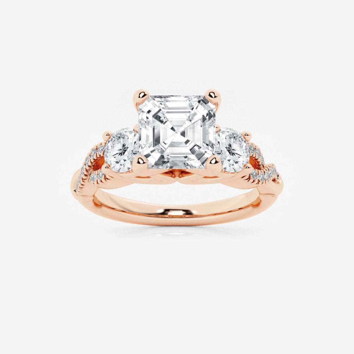 Seraphina - Swirl Side Stones Engagement Ring