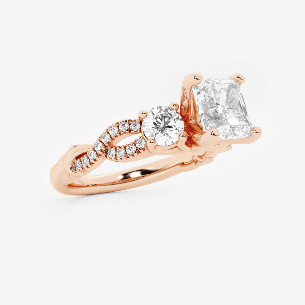 Seraphina - Swirl Side Stones Engagement Ring
