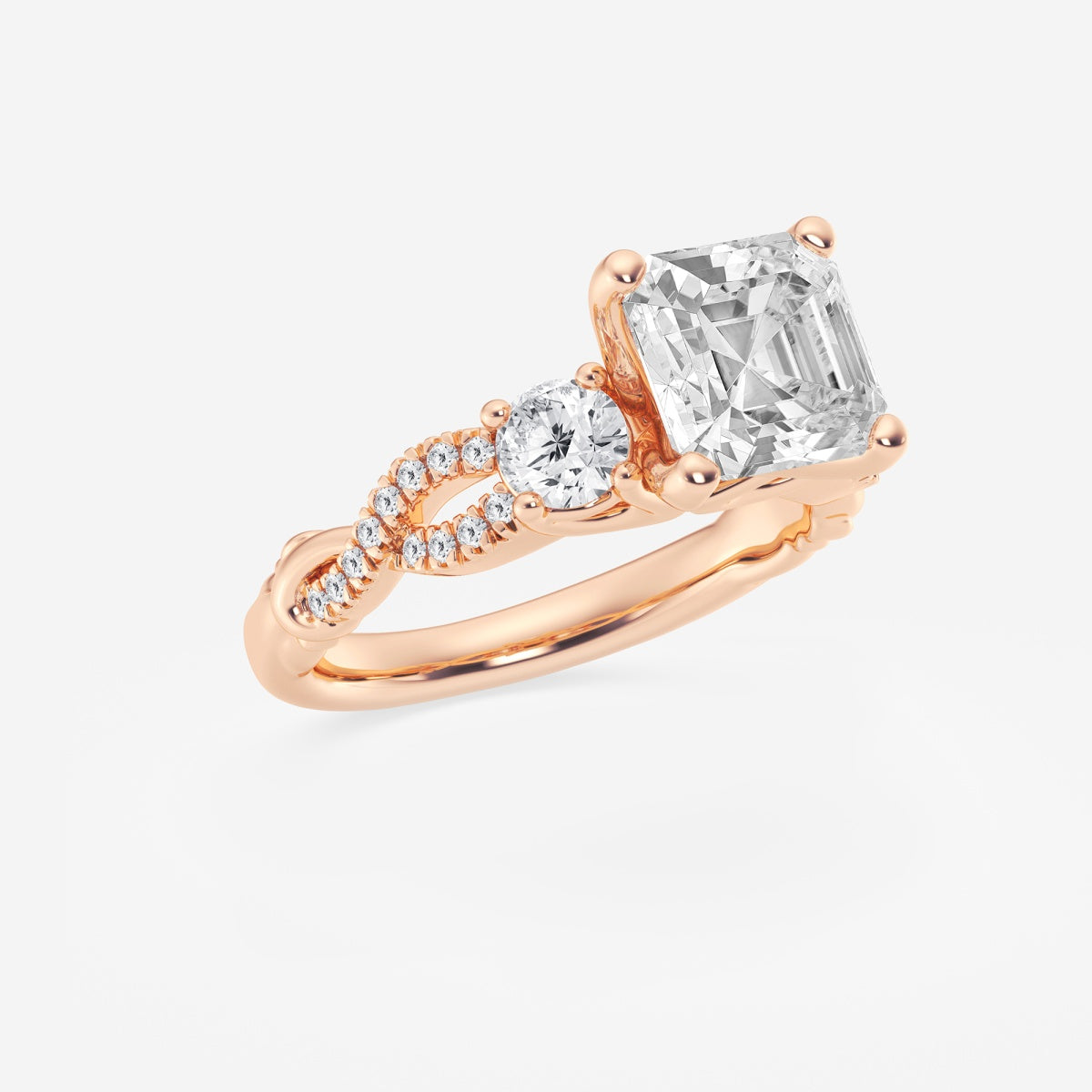 Seraphina - Swirl Side Stones Engagement Ring