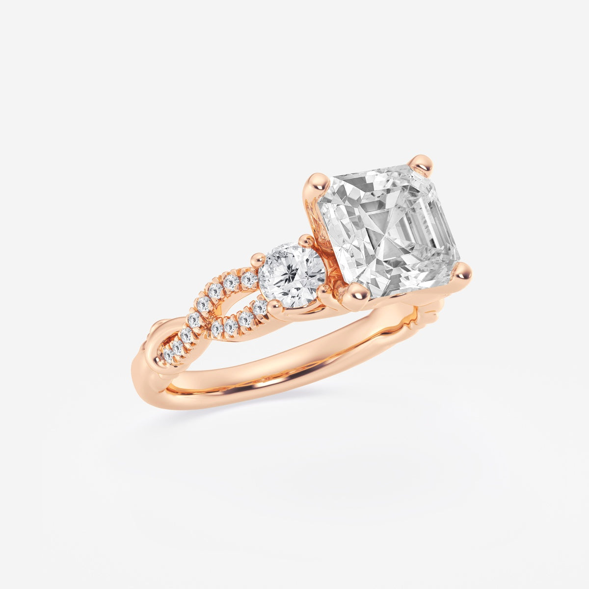 Seraphina - Swirl Side Stones Engagement Ring