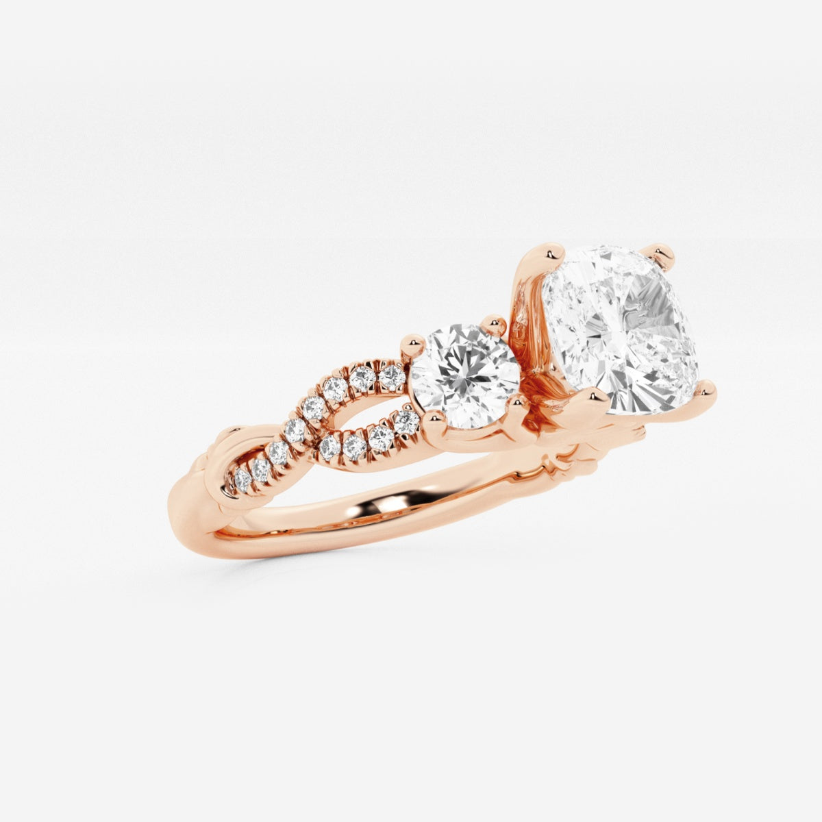 Seraphina - Swirl Side Stones Engagement Ring