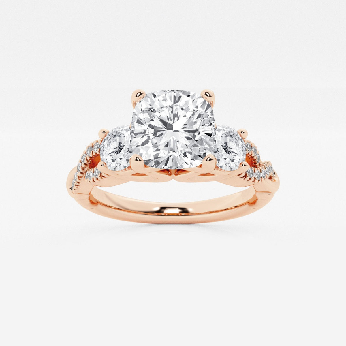 Seraphina - Swirl Side Stones Engagement Ring