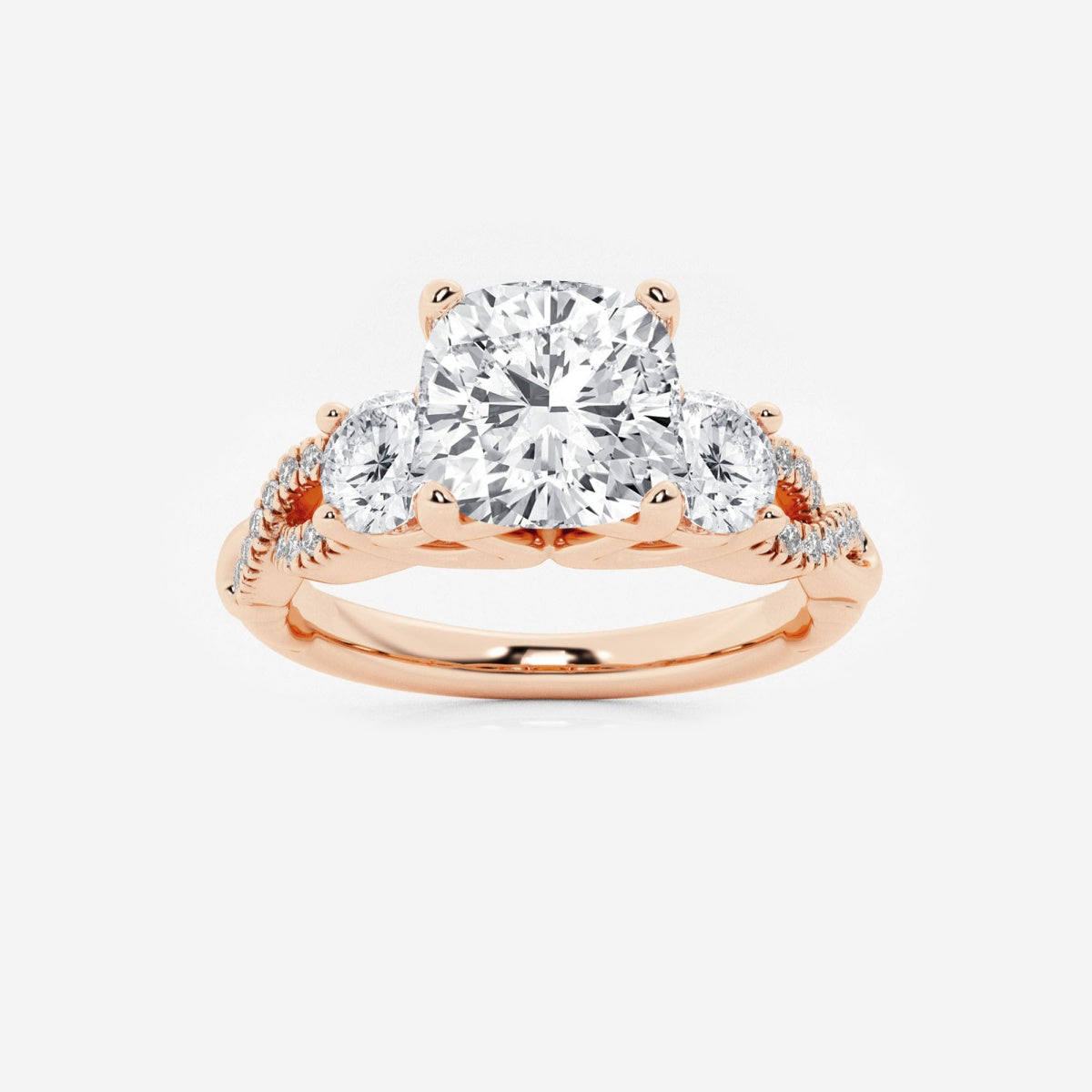 Seraphina - Swirl Side Stones Engagement Ring