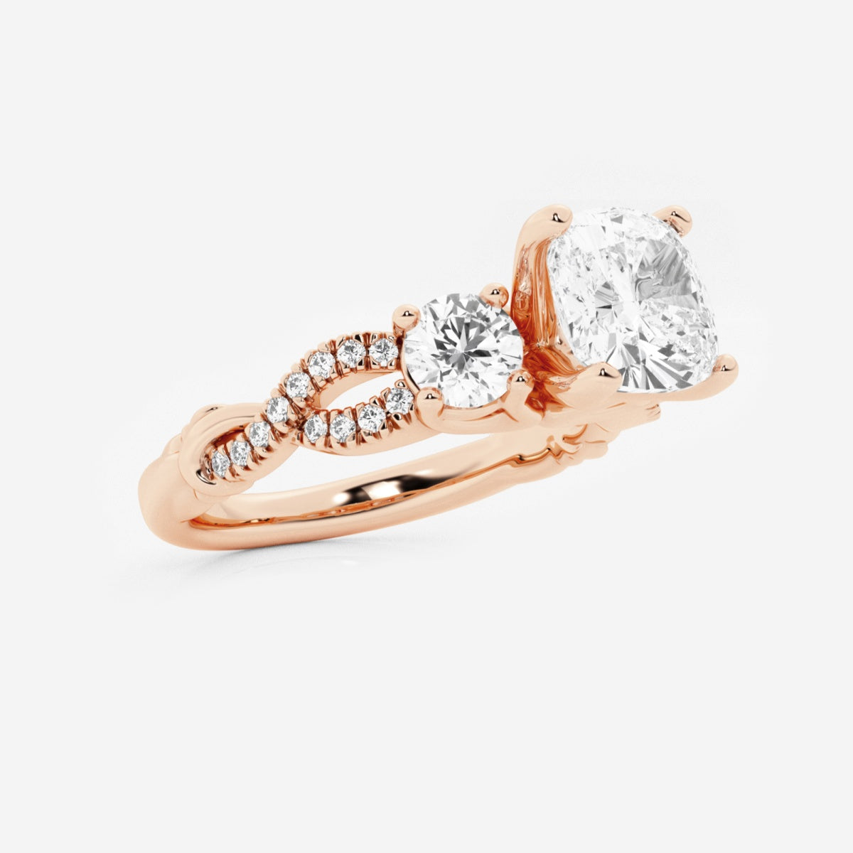 Seraphina - Swirl Side Stones Engagement Ring