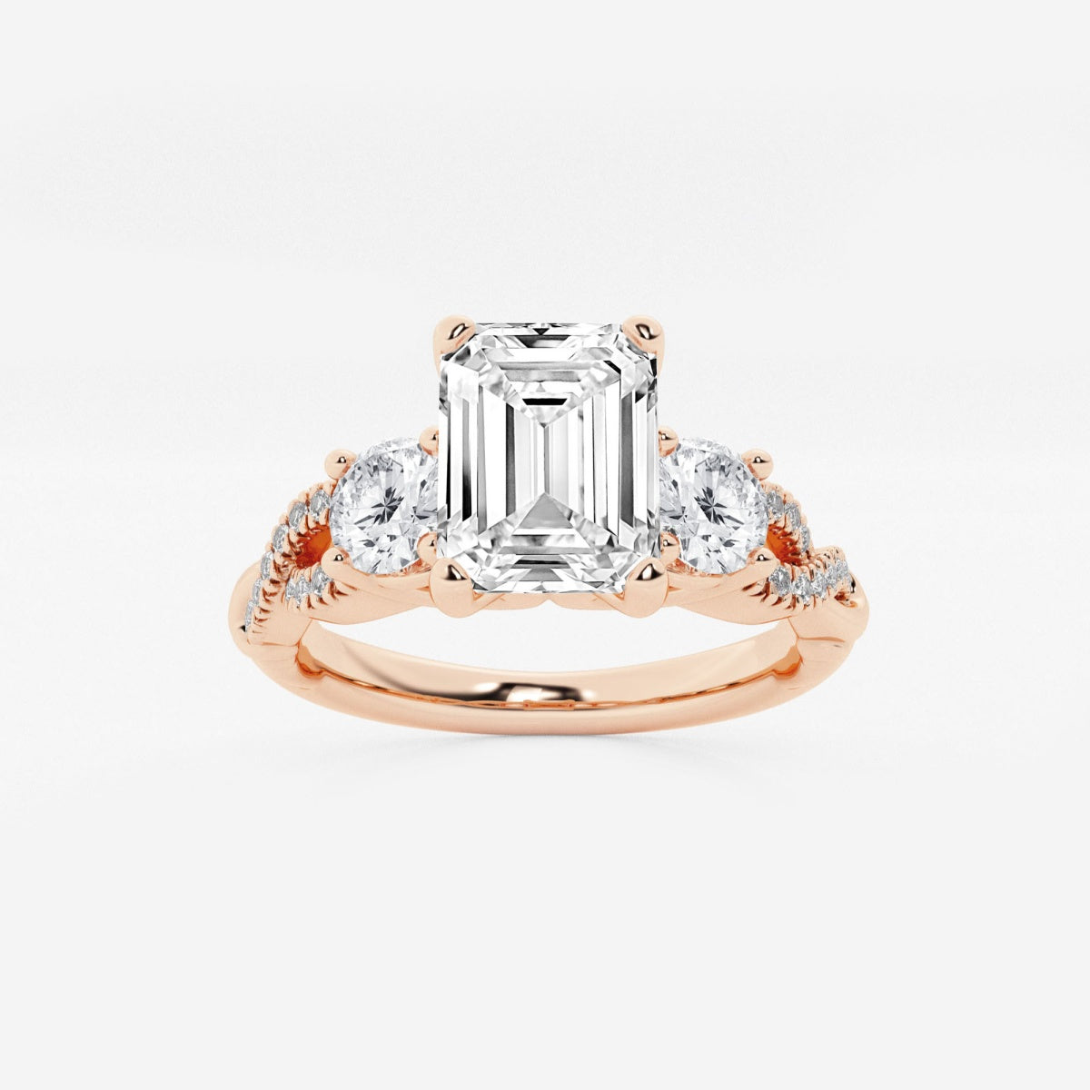 Seraphina - Swirl Side Stones Engagement Ring