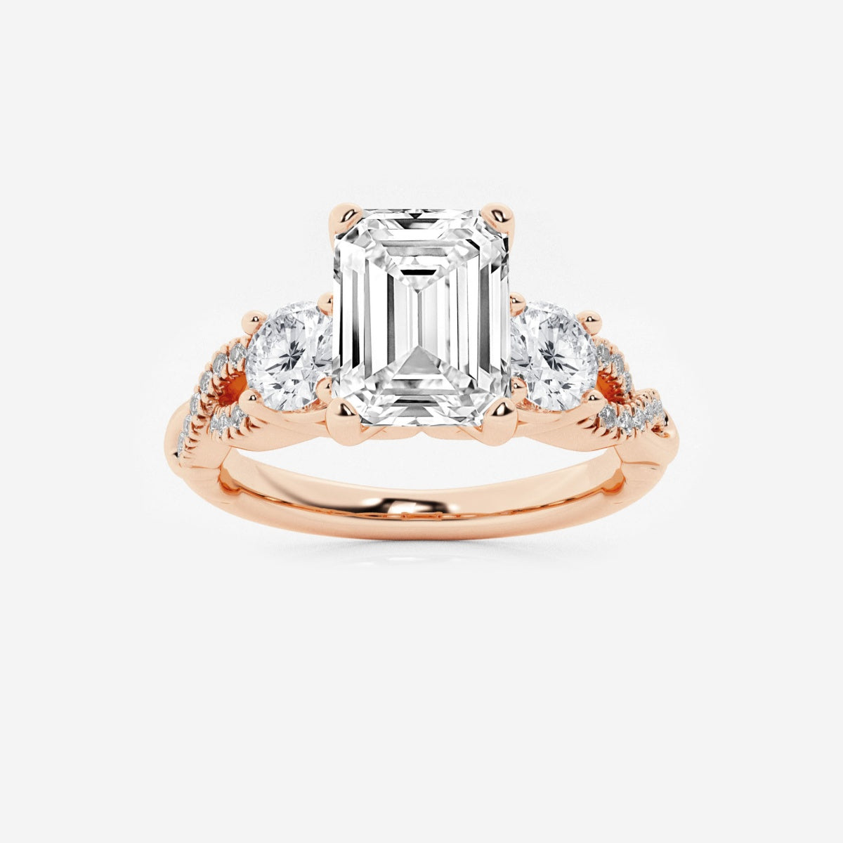 Seraphina - Swirl Side Stones Engagement Ring