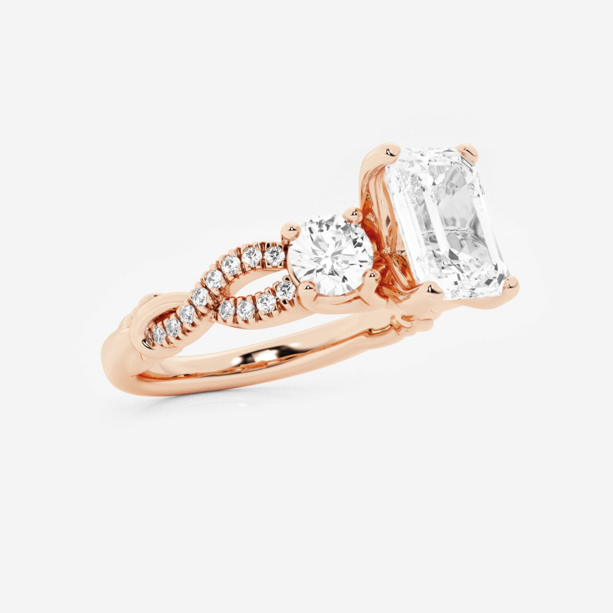 Seraphina - Swirl Side Stones Engagement Ring