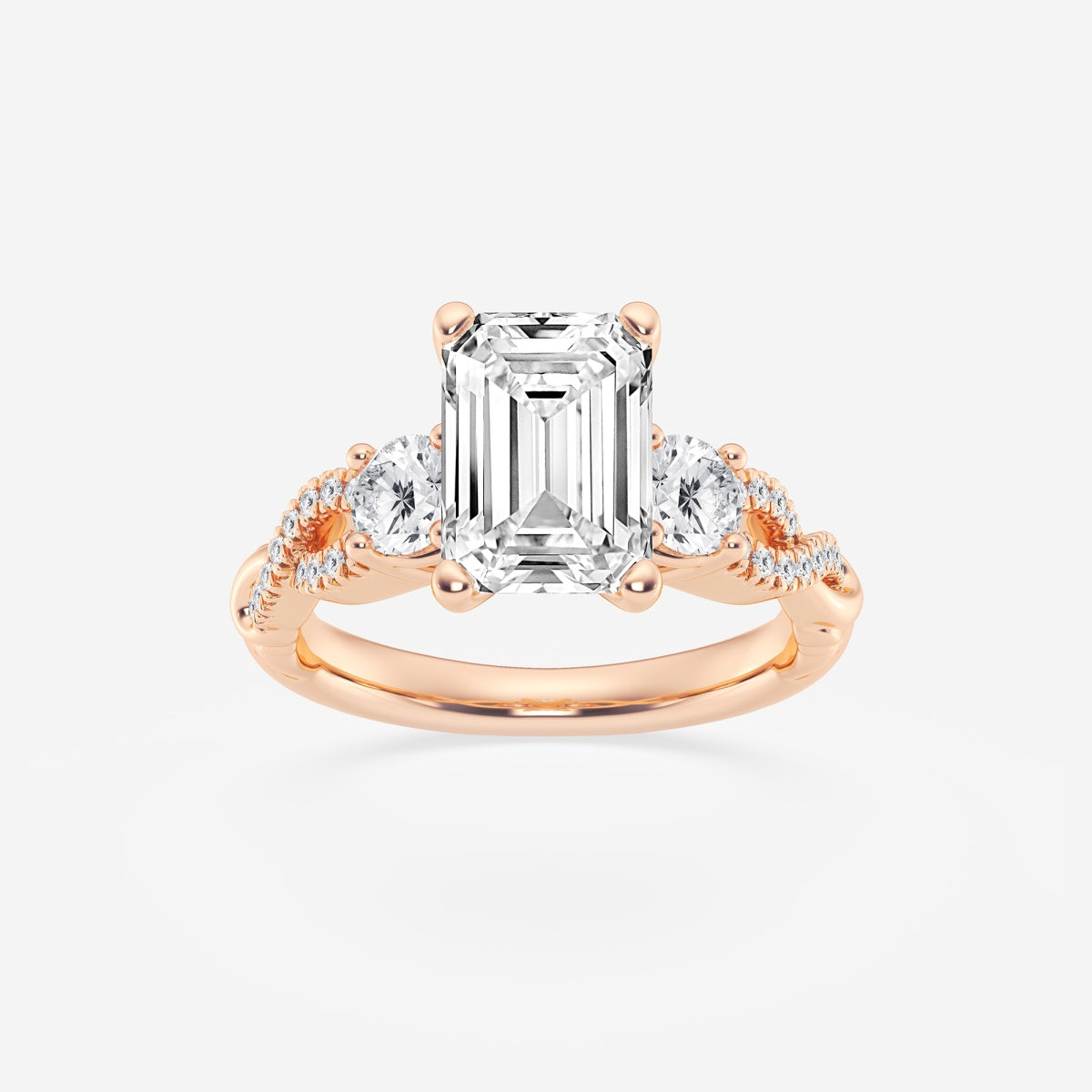 Seraphina - Swirl Side Stones Engagement Ring