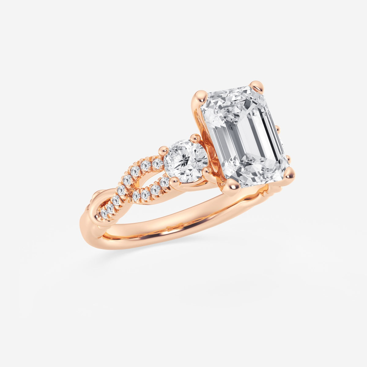 Seraphina - Swirl Side Stones Engagement Ring