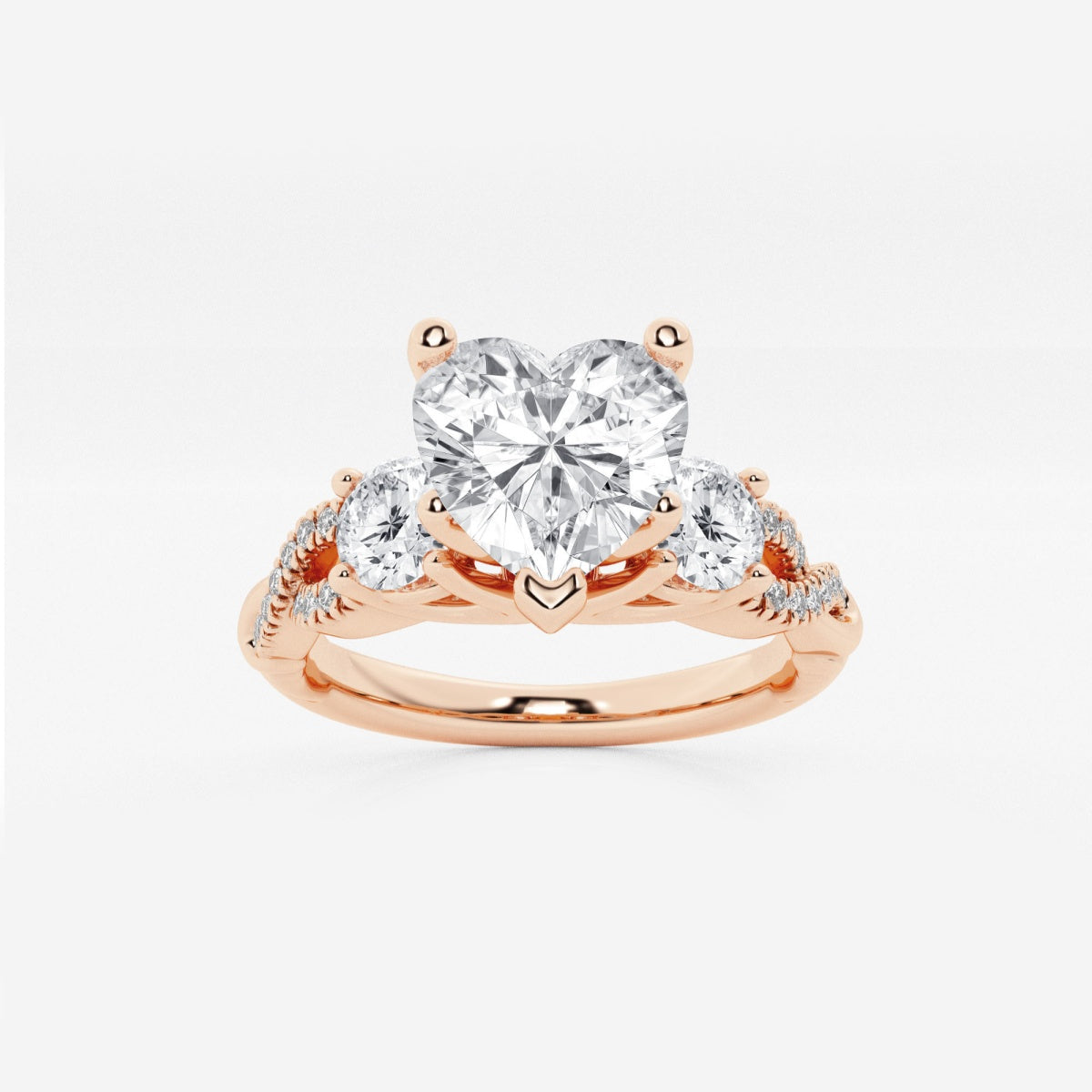 Seraphina - Swirl Side Stones Engagement Ring