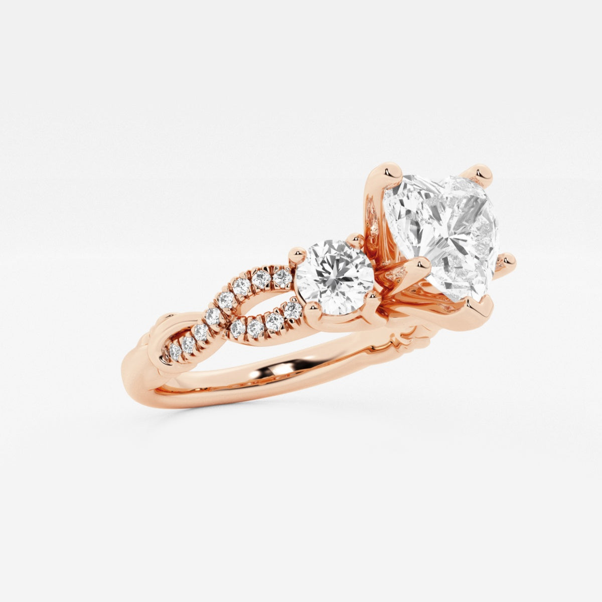 Seraphina - Swirl Side Stones Engagement Ring