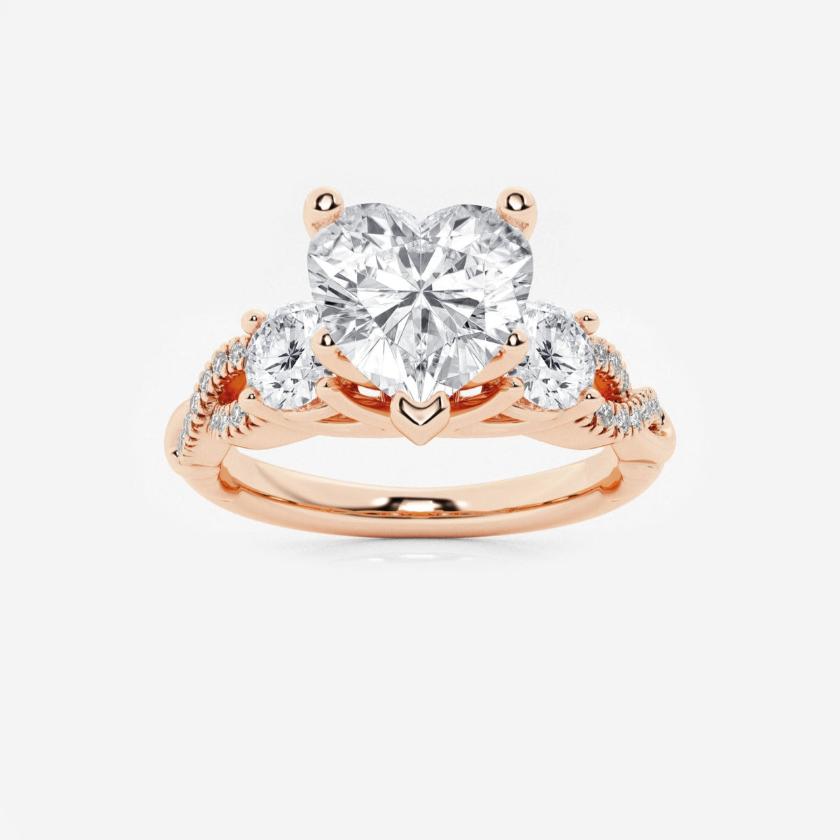 Seraphina - Swirl Side Stones Engagement Ring