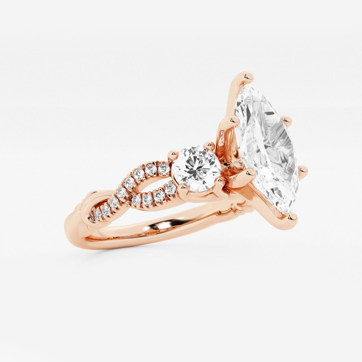 Seraphina - Swirl Side Stones Engagement Ring