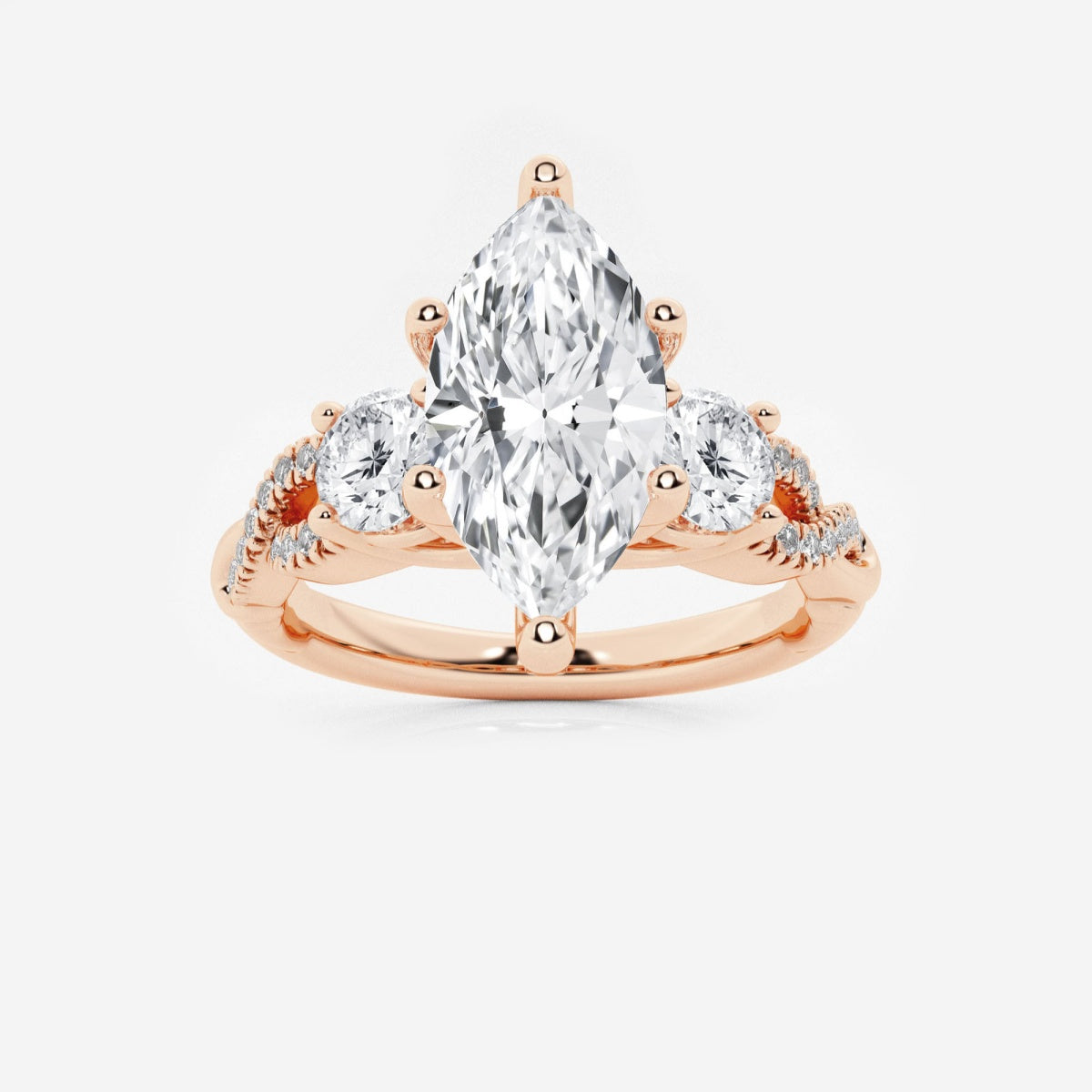 Seraphina - Swirl Side Stones Engagement Ring