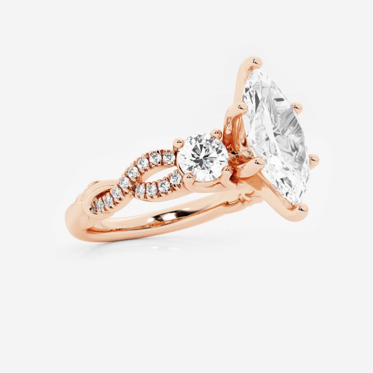 Seraphina - Swirl Side Stones Engagement Ring