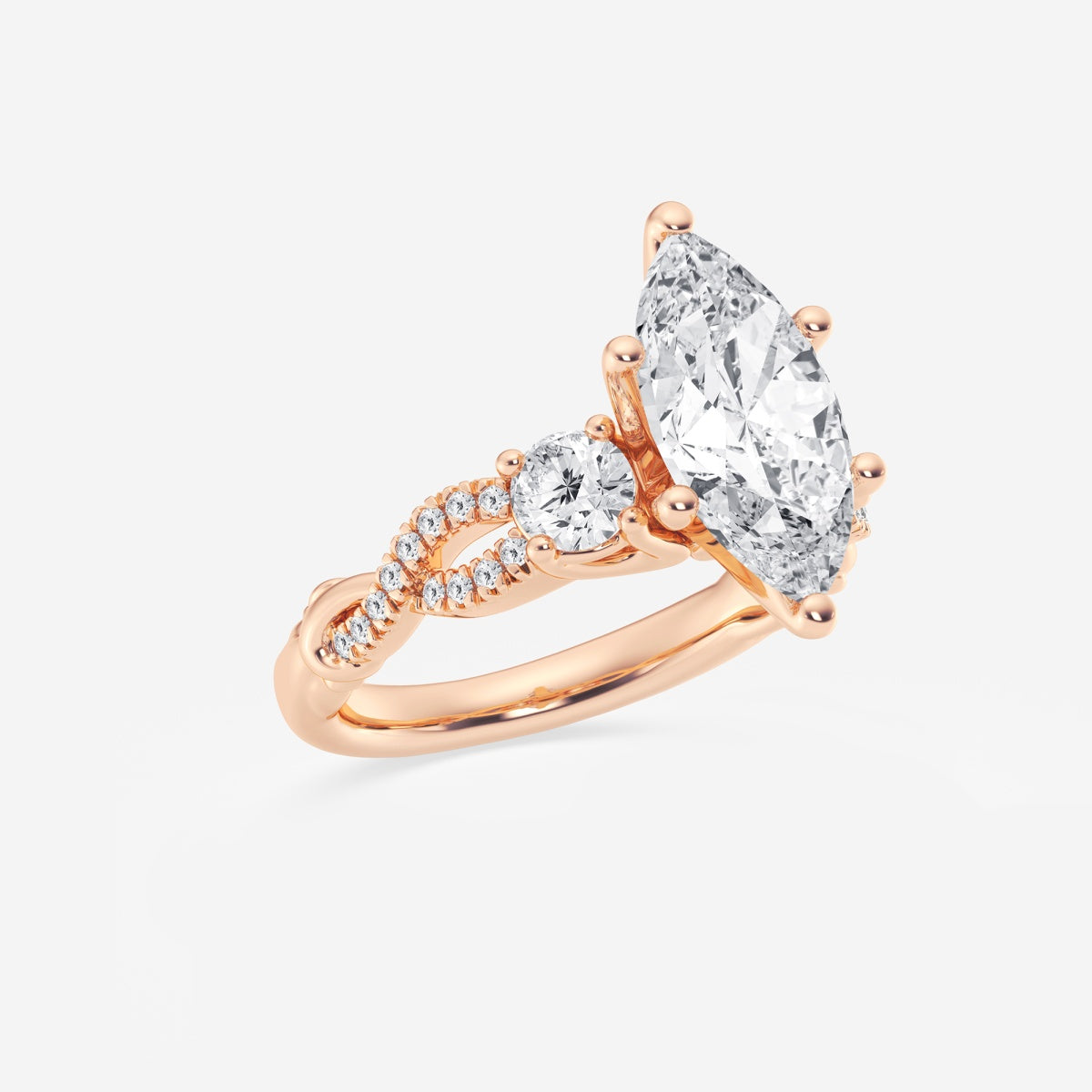 Seraphina - Swirl Side Stones Engagement Ring