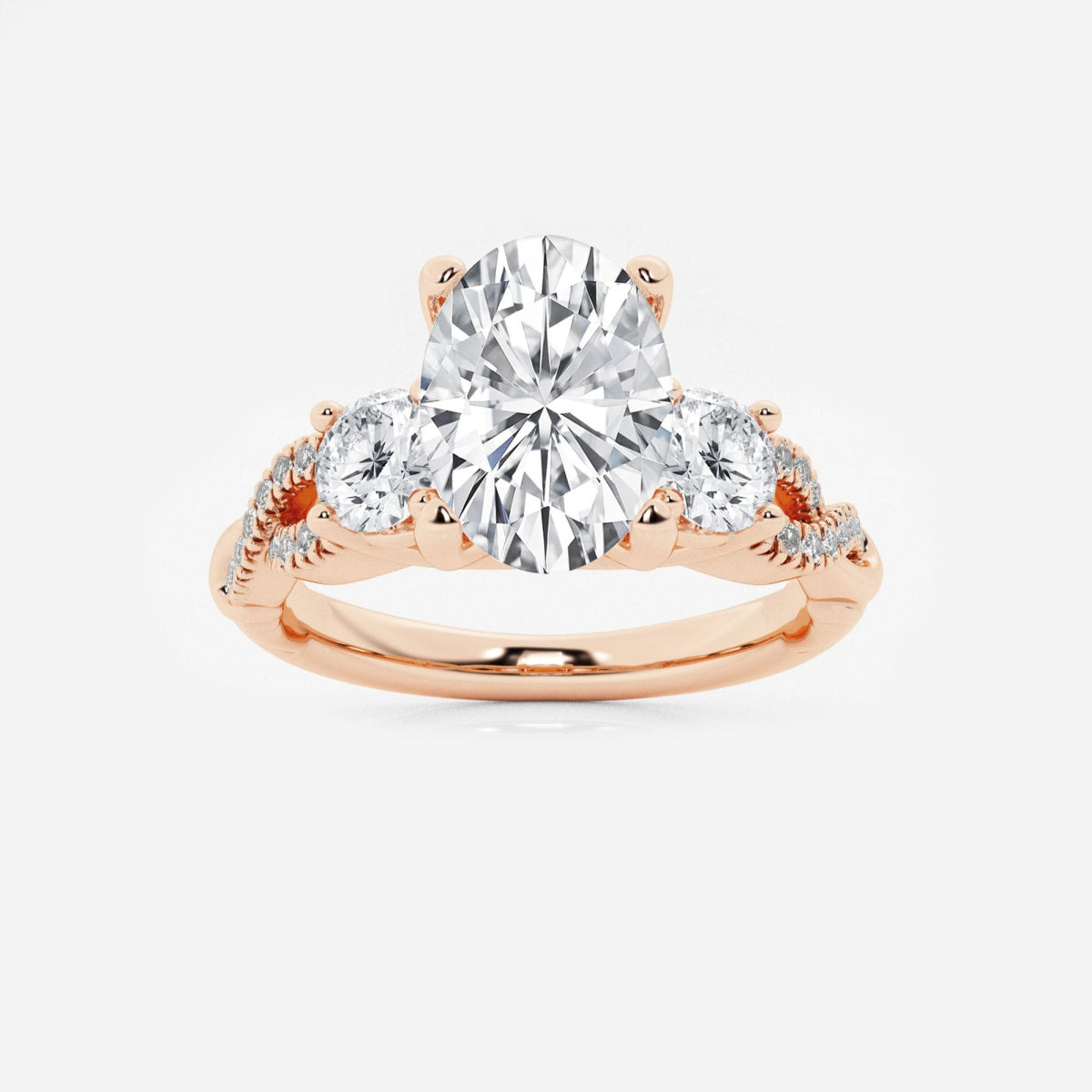 Seraphina - Swirl Side Stones Engagement Ring