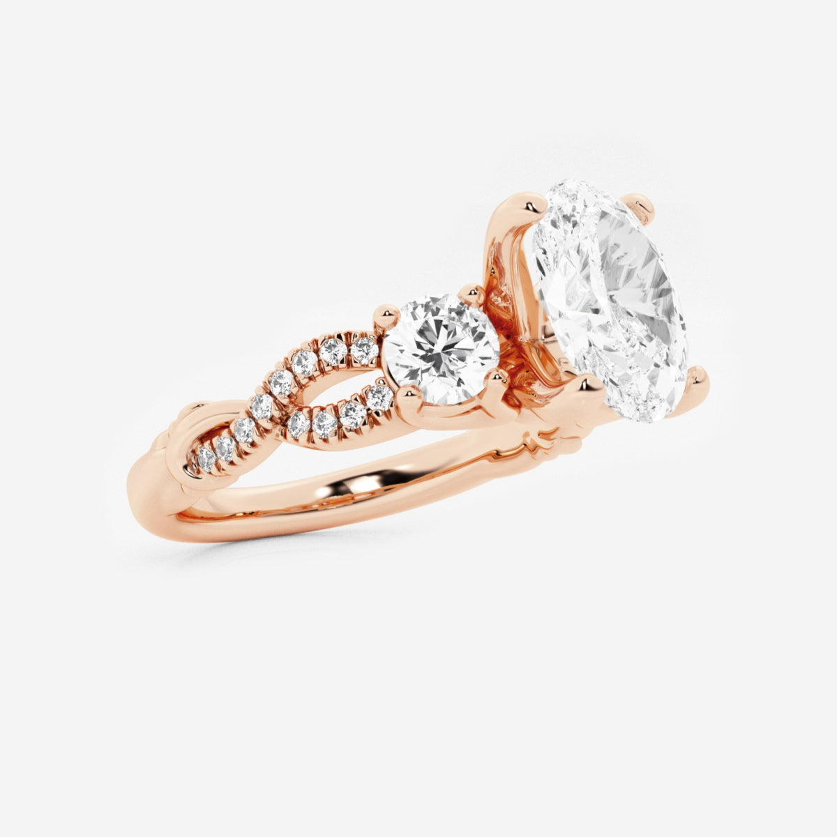 Seraphina - Swirl Side Stones Engagement Ring