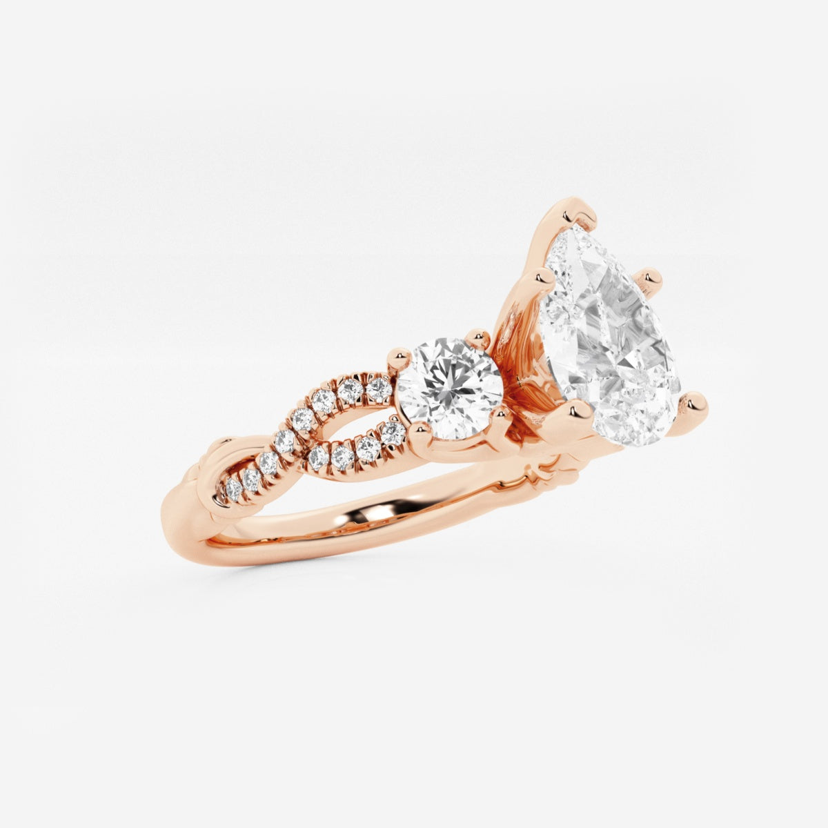 Seraphina - Swirl Side Stones Engagement Ring