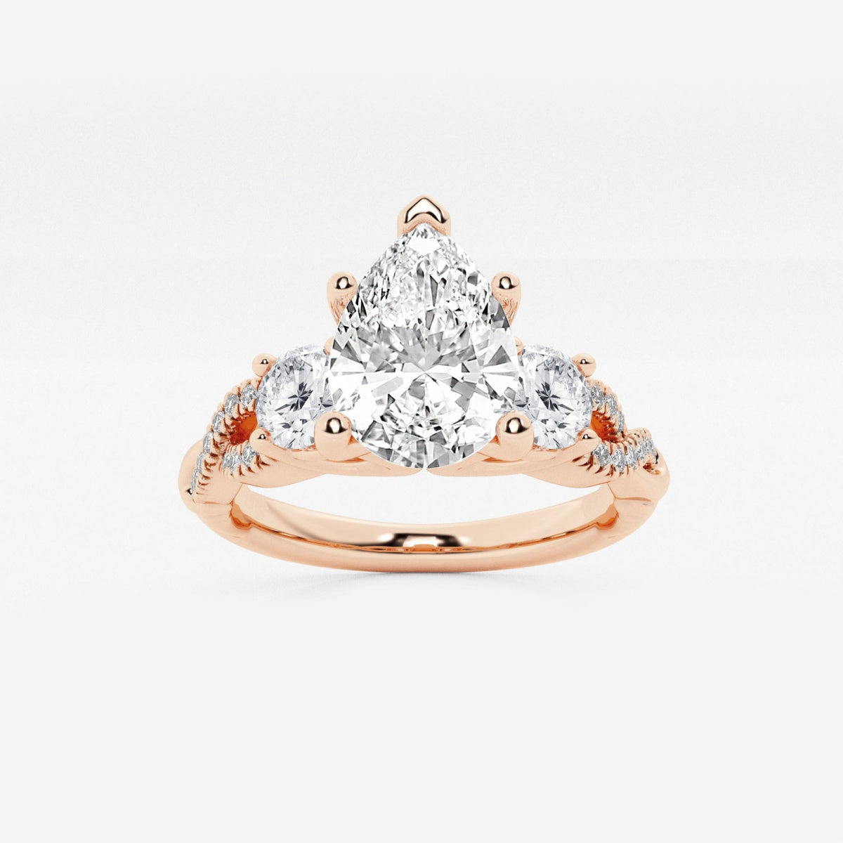 Seraphina - Swirl Side Stones Engagement Ring