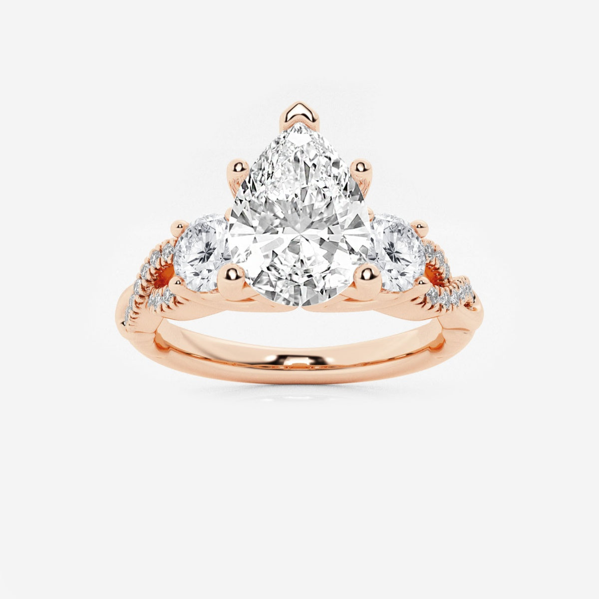 Seraphina - Swirl Side Stones Engagement Ring