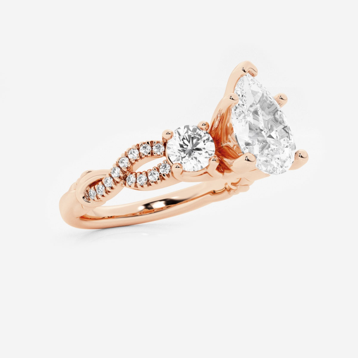 Seraphina - Swirl Side Stones Engagement Ring