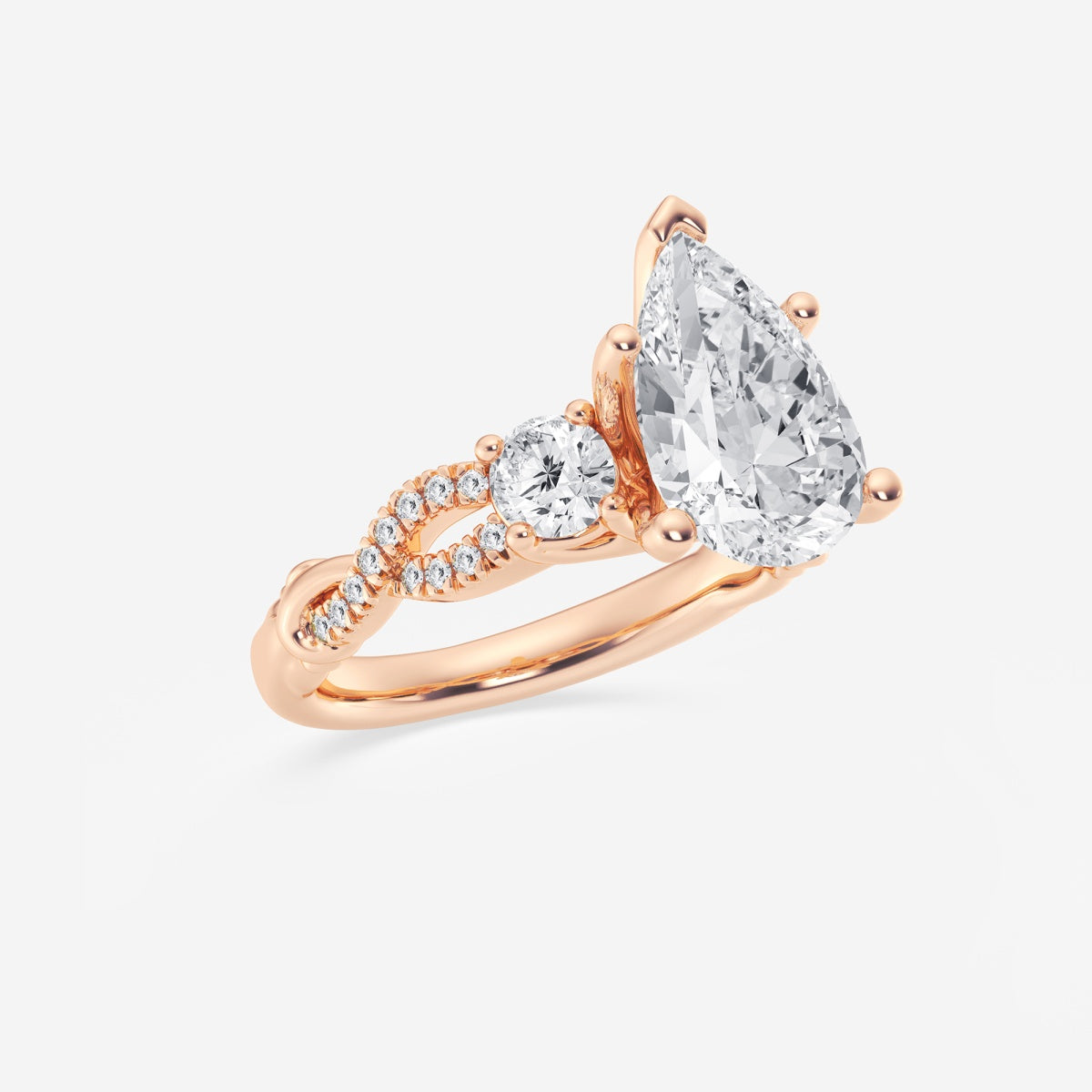 Seraphina - Swirl Side Stones Engagement Ring