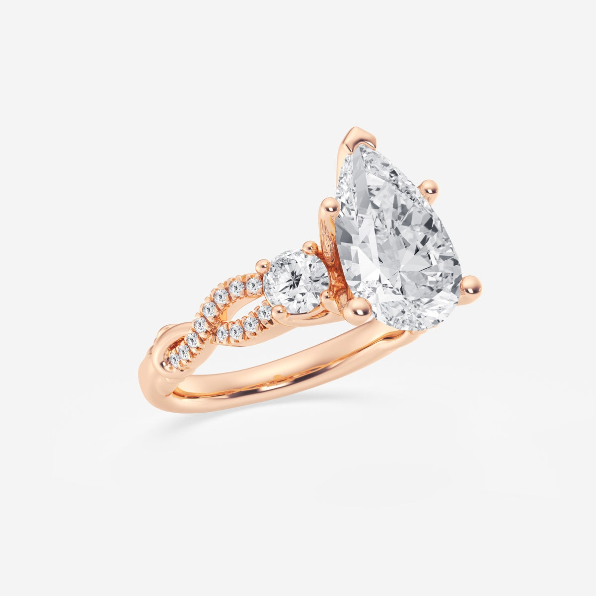 Seraphina - Swirl Side Stones Engagement Ring